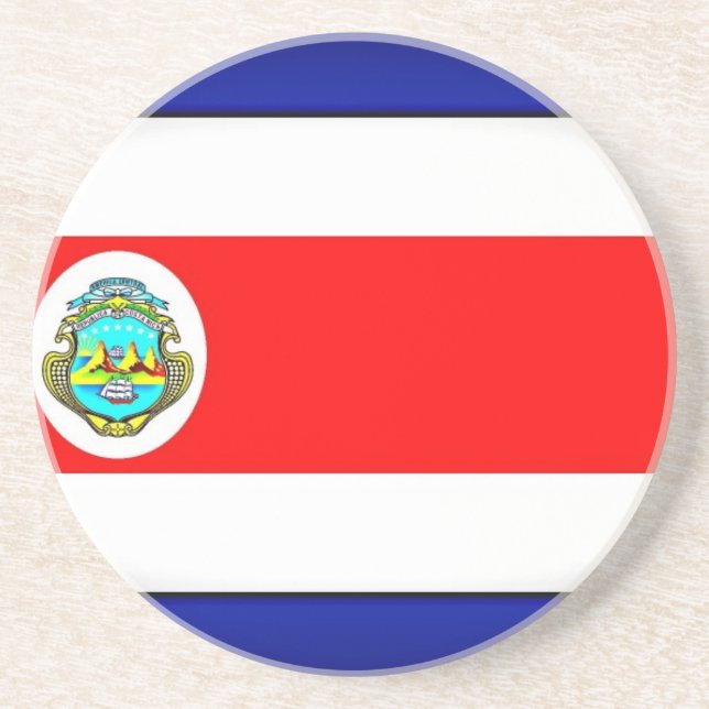 Stylized Costa Rica Flag Coaster (Front)
