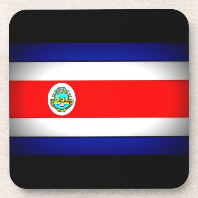 Stylized Costa Rica Flag Coaster (Front)