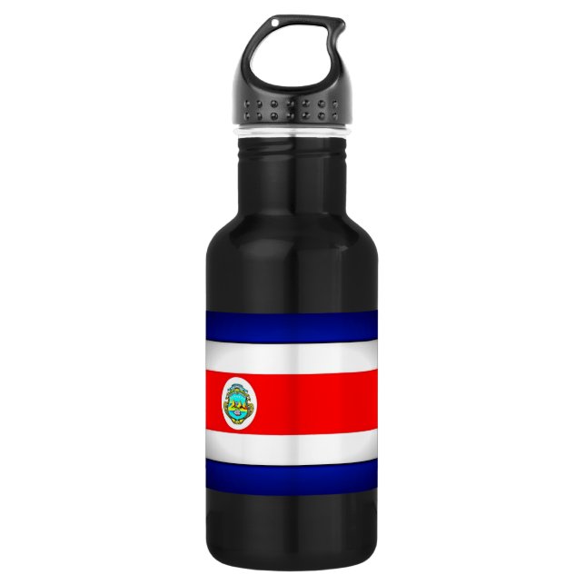 Stylized Costa Rica Flag Stainless Steel Water Bottle (Front)