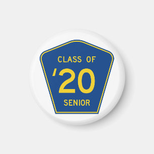 Stylized County Route sign Class of 2020 Senior Magnet