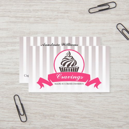 Stylized Cupcake Bakery Business Cards