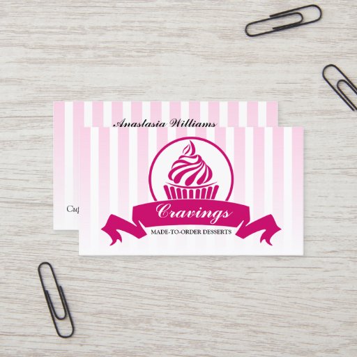 Customizable Stylized Cupcake Bakery Business Cards