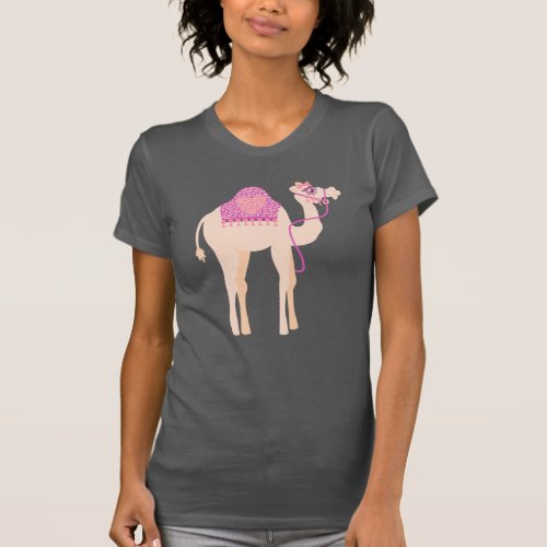 Stylized cute graphic one humped camel t_shirt