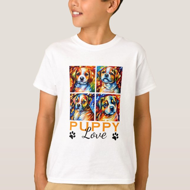 Stylized Cute Puppies T-Shirt (Front)