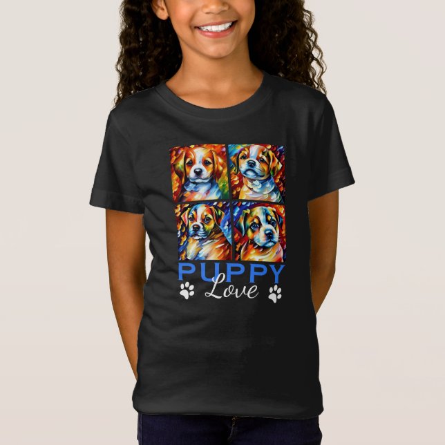 Stylized Cute Puppies T-Shirt (Front)