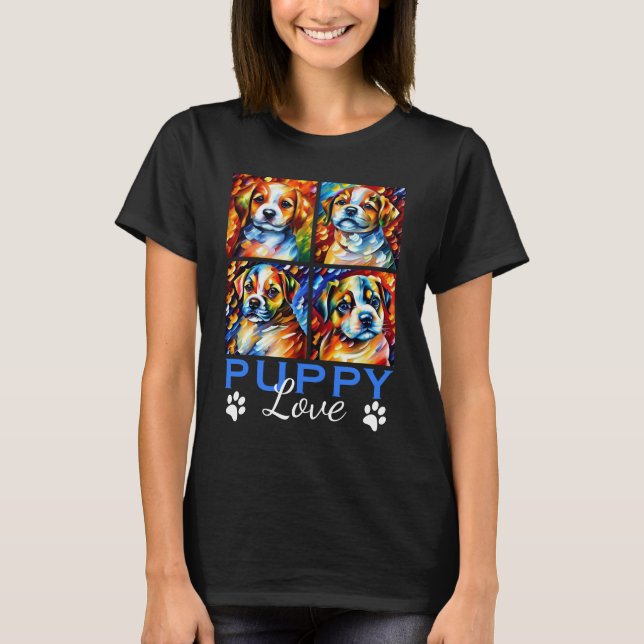 Stylized Cute Puppies T-Shirt (Front)