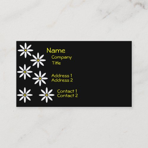 Stylized Daisies Profile Card Business Card Templates