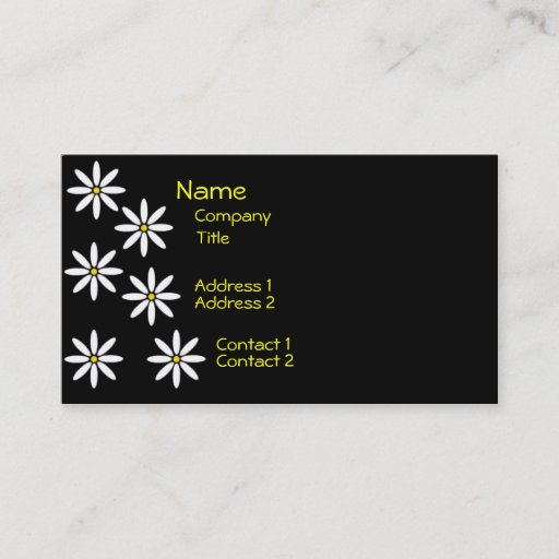 Customizable Stylized Daisies Profile Card Business Card Templates
