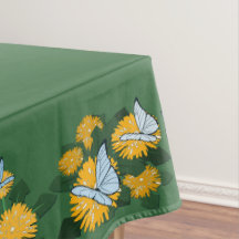 Stylized Dandelion Butterflies Yellow & Green