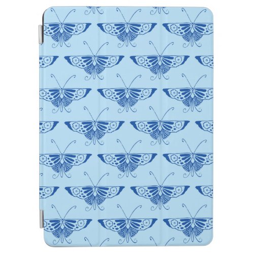 Stylized Deco butterfly  _ cobalt and pale blue iPad Air Cover