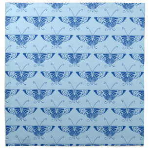 Stylized Deco butterfly - cobalt and pale blue Napkin