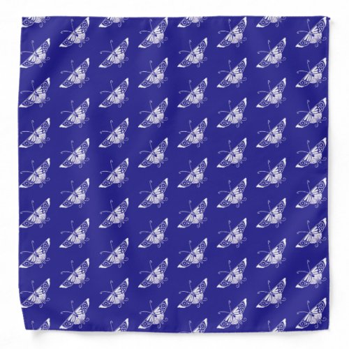 Stylized Deco butterfly  _ cobalt blue Bandana