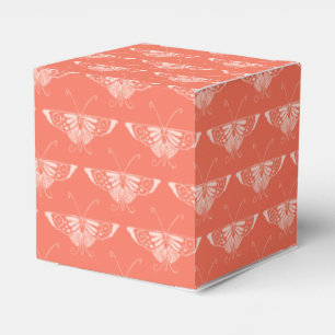 Stylized Deco butterfly - coral orange Favor Boxes