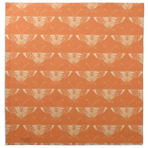 Stylized Deco butterfly - coral orange Napkin