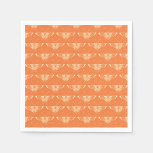 Stylized Deco butterfly - coral orange Paper Napkins