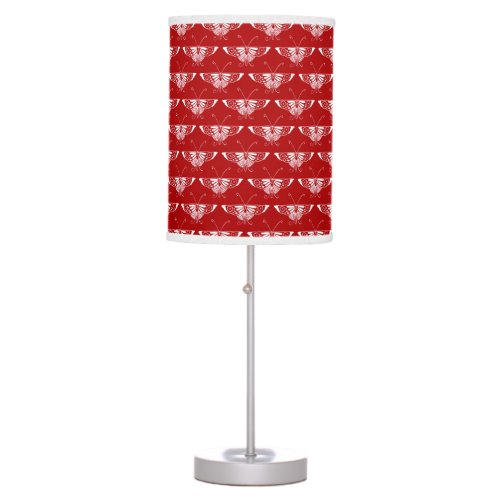 Stylized Deco butterfly  _ dark red and white Table Lamp