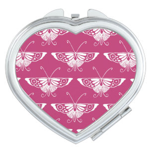 Stylized Deco butterfly - deep mauve Mirror For Makeup