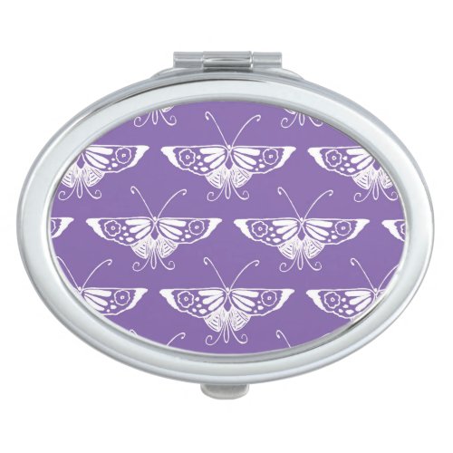 Stylized Deco butterfly  _ dusty lilac Compact Mirror