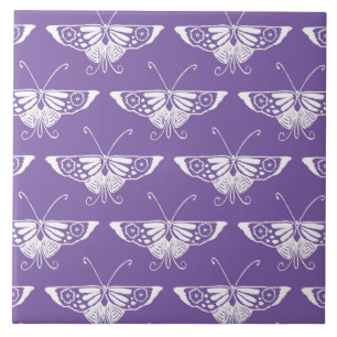 Stylized Deco butterfly  - dusty lilac Tile