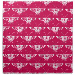 Stylized Deco butterfly - fuchsia pink Cloth Napkin