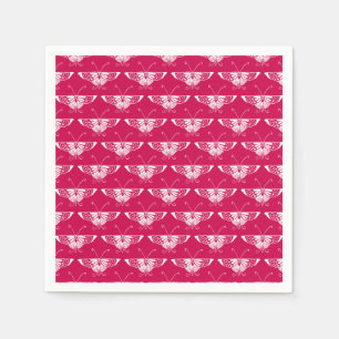 Stylized Deco butterfly - fuchsia pink Paper Napkins
