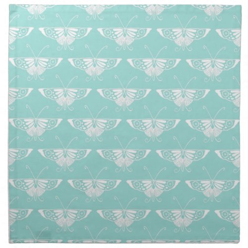 Stylized Deco butterfly  _ ice blue Napkin