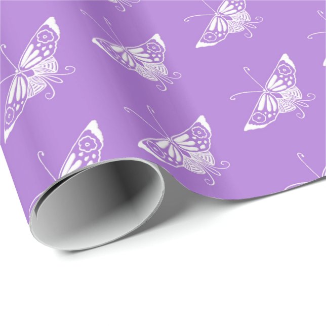 Stylized Deco butterfly  - lavender Wrapping Paper (Roll Corner)