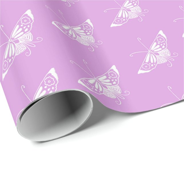 Stylized Deco butterfly  - light orchid Wrapping Paper (Roll Corner)