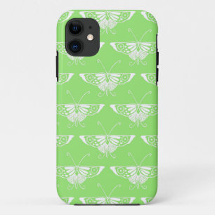 Stylized Deco butterfly - lime green iPhone 11 Case