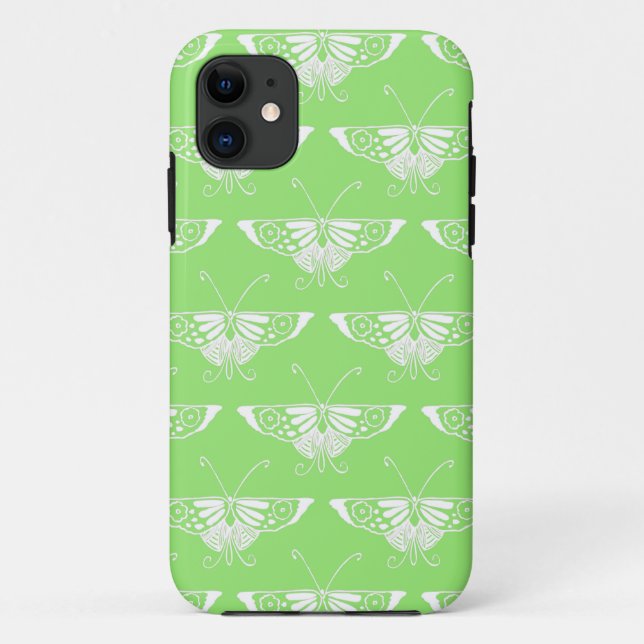 Stylized Deco butterfly  - lime green Case-Mate iPhone Case (Back)