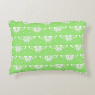 Stylized Deco butterfly - lime green Decorative Pillow