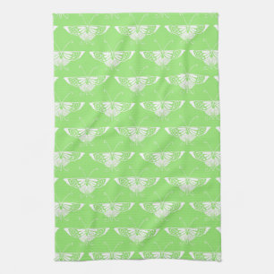 Stylized Deco butterfly - lime green Kitchen Towel