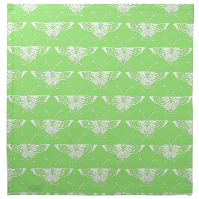 Stylized Deco butterfly  - lime green Napkin (Front)