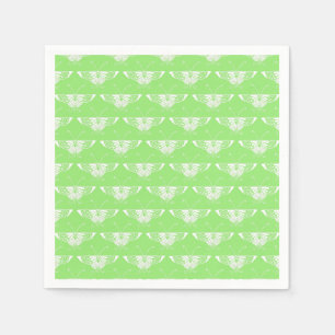 Stylized Deco butterfly - lime green Paper Napkins