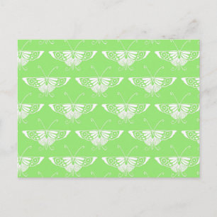 Stylized Deco butterfly - lime green Postcard