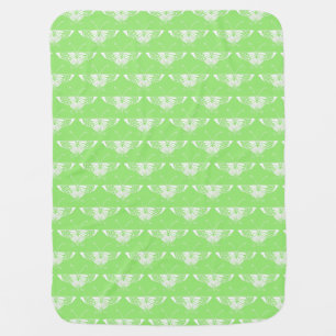 Stylized Deco butterfly - lime green Stroller Blanket