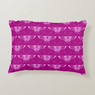 Stylized Deco butterfly  - magenta and pink Accent Pillow