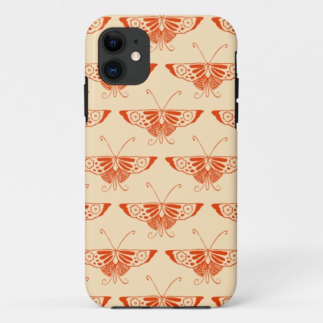 Stylized Deco butterfly  - mandarin orange Case-Mate iPhone Case (Back)