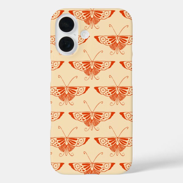 Stylized Deco butterfly  - mandarin orange Case-Mate iPhone Case (Back)
