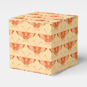 Stylized Deco butterfly - mandarin orange Favor Boxes