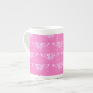 Stylized Deco butterfly  - orchid pink Bone China Mug