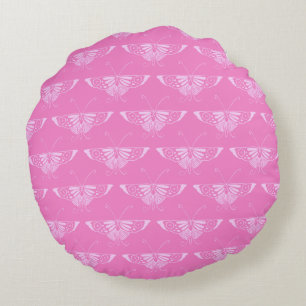 Stylized Deco butterfly - orchid pink Round Pillow