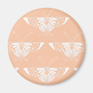 Stylized Deco butterfly - soft peach Magnet