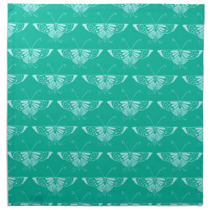 Stylized Deco butterfly  - turquoise and aqua Cloth Napkin