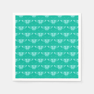 Stylized Deco butterfly - turquoise and aqua Napkins