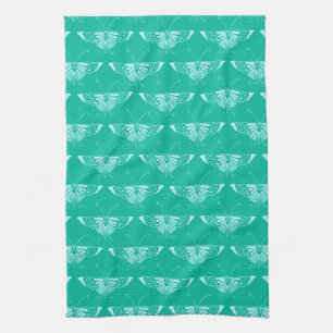 Stylized Deco butterfly - turquoise and aqua Towel