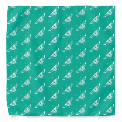 Stylized Deco butterfly  _ turquoise Bandana