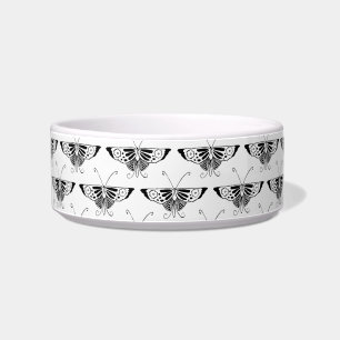 Stylized Deco butterfly  - white and black Bowl