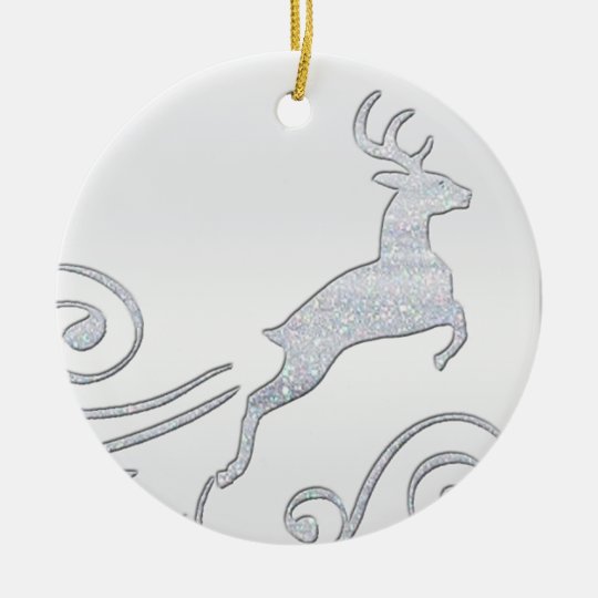 Stylized Deer Ceramic Ornament