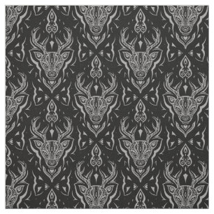 Stylized Deer Head Fabric